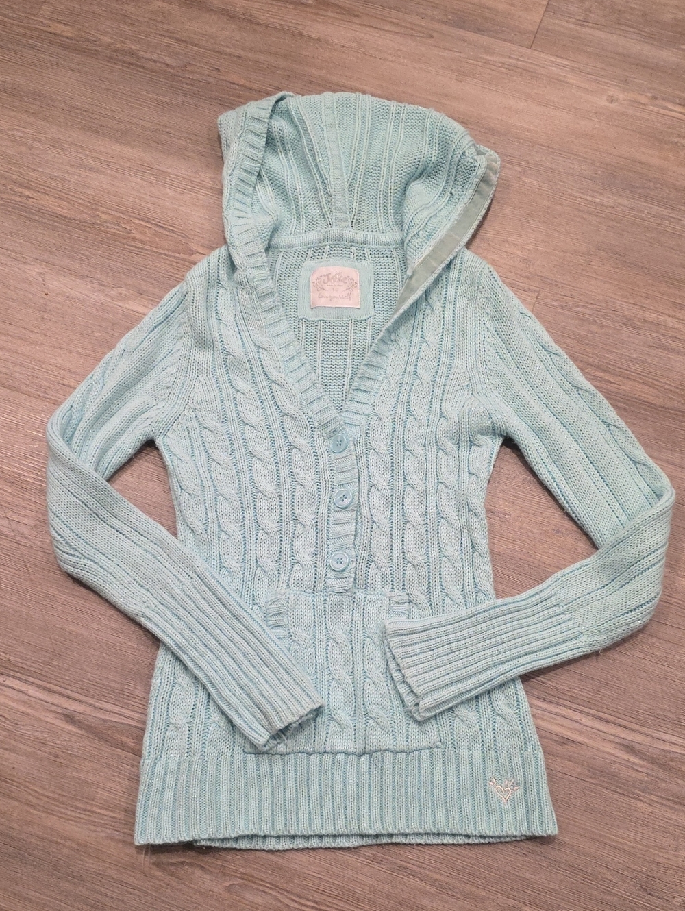 Justice Brand Hooded Cable Knit Sweater